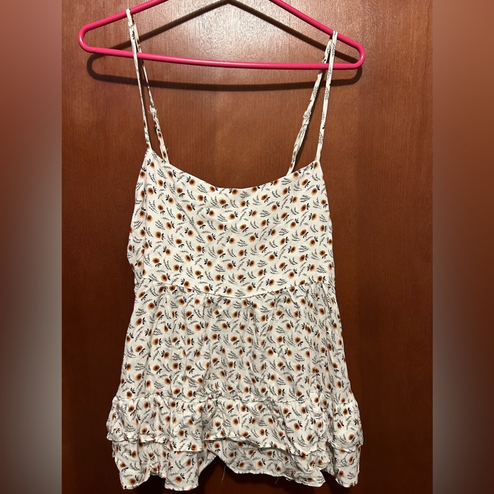 Sunflower tank top, juniors XL with adjustable straps